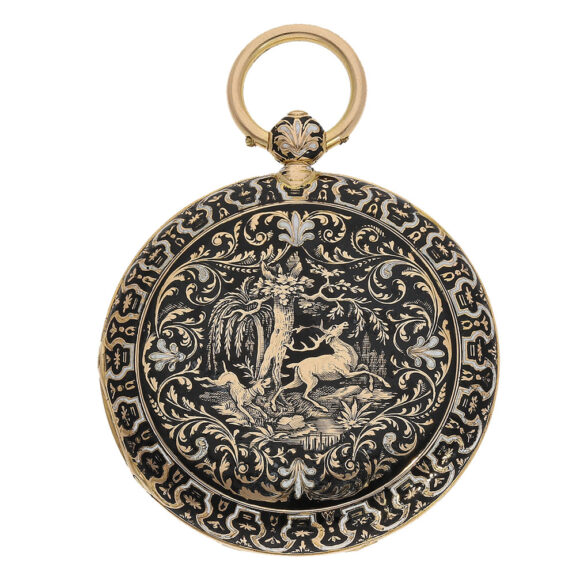 German super flat gold hunting cased cabriolet watch Circa 1830 German super flat gold hunting cased cabriolet watch Circa 1830