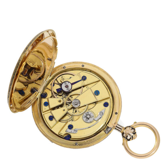 German super flat gold hunting cased cabriolet watch Circa 1830 German super flat gold hunting cased cabriolet watch Circa 1830
