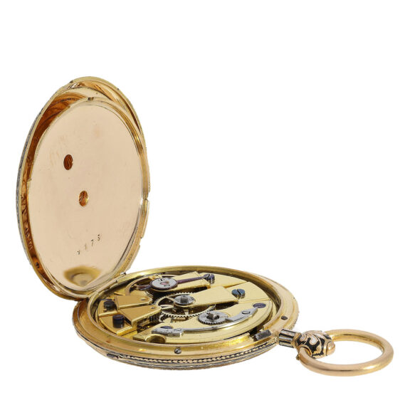 German super flat gold hunting cased cabriolet watch Circa 1830 German super flat gold hunting cased cabriolet watch Circa 1830