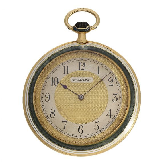 Swiss 18 carat gold and enamel Cartier style watch Circa 1920