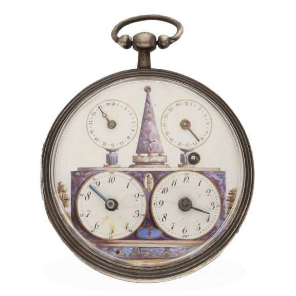 French silver verge escapement watch with two calendars Circa 1795