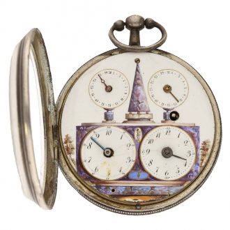French silver verge escapement watch with two calendars Circa 1795
