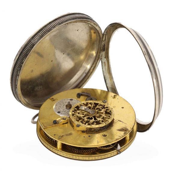 French silver verge escapement watch with two calendars Circa 1795 French silver verge escapement watch with two calendars Circa 1795