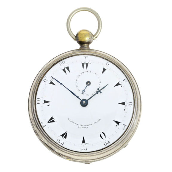 Rare English silver pocket watch with a glazed back Circa 1800
