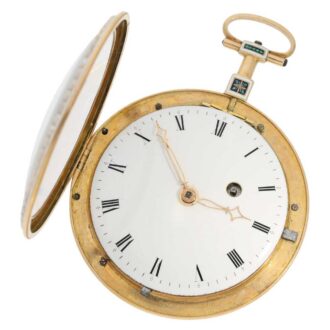 Swiss gold/enamel watch with pearls and rare caliber Circa 1815