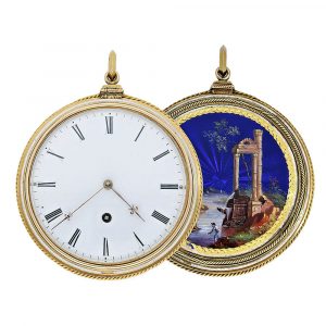 Swiss gold/enamel watch with quality movement Circa 1830