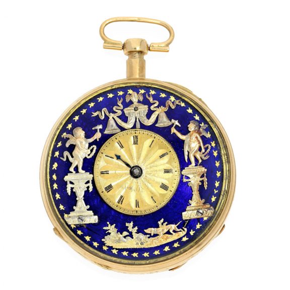 Austrian gold plated silver unusually large percussion pocket watch Circa 1815