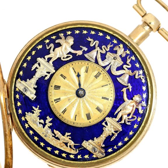 Austrian gold plated silver unusually large percussion pocket watch Circa 1815 Austrian gold plated silver unusually large percussion pocket watch Circa 1815