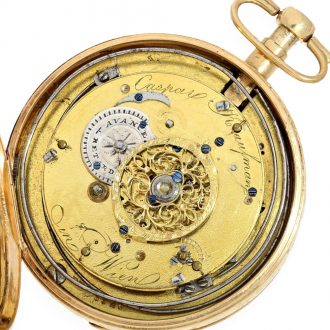 Austrian gold plated silver unusually large percussion pocket watch Circa 1815