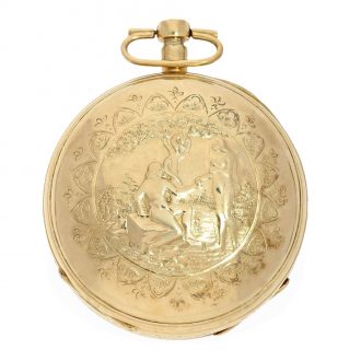 Austrian gold plated silver unusually large percussion pocket watch Circa 1815