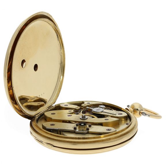 Swiss 18 carat gold lever with extract from the archives Circa 1860 Swiss 18 carat gold lever with extract from the archives Circa 1860