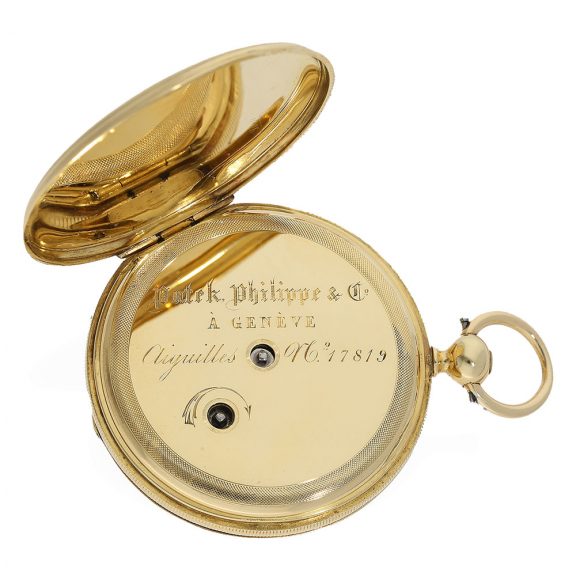 Swiss 18 carat gold lever with extract from the archives Circa 1860 Swiss 18 carat gold lever with extract from the archives Circa 1860
