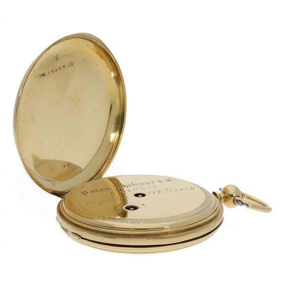 Swiss 18 carat gold lever with extract from the archives Circa 1860 Swiss 18 carat gold lever with extract from the archives Circa 1860