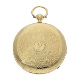 Swiss 18 carat gold lever with extract from the archives Circa 1860