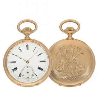 Swiss 18 carat gold exquisite pocket chronometer Circa 1885