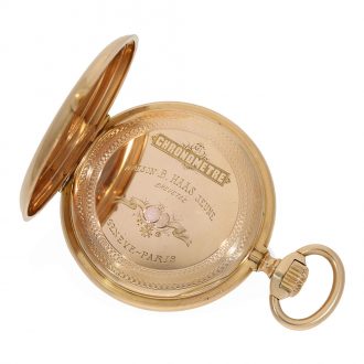 Swiss 18 carat gold exquisite pocket chronometer Circa 1885