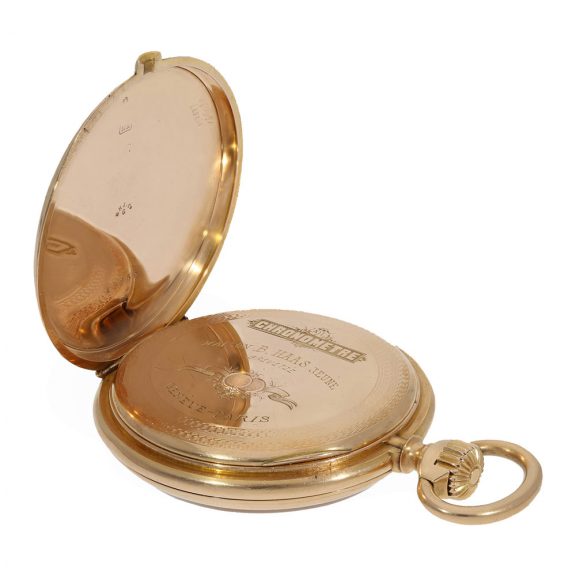 Swiss 18 carat gold exquisite pocket chronometer Circa 1885 Swiss 18 carat gold exquisite pocket chronometer Circa 1885