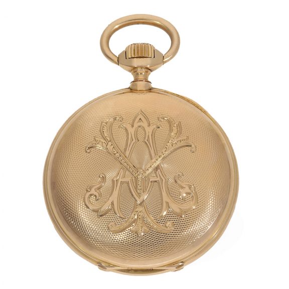 Swiss 18 carat gold exquisite pocket chronometer Circa 1885 Swiss 18 carat gold exquisite pocket chronometer Circa 1885