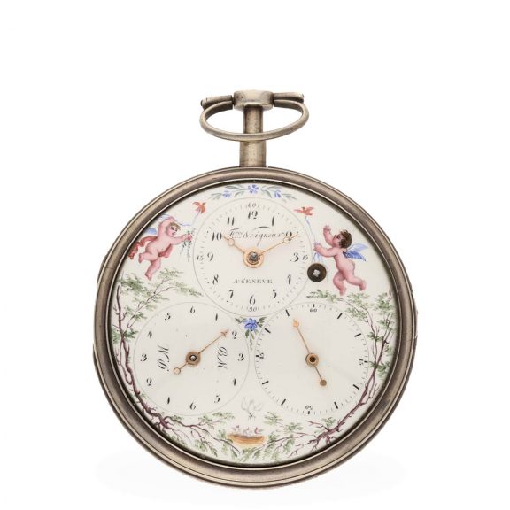 Swiss silver and very large early cylinder watch Circa 1780 Swiss silver and very large early cylinder watch Circa 1780