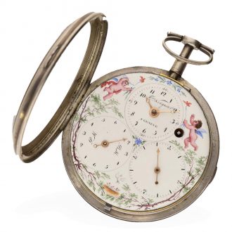 Swiss silver and very large early cylinder watch Circa 1780 Swiss silver and very large early cylinder watch Circa 1780