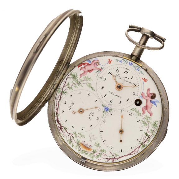 Swiss silver and very large early cylinder watch Circa 1780 Swiss silver and very large early cylinder watch Circa 1780