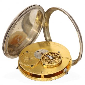 Swiss silver and very large early cylinder watch Circa 1780 Swiss silver and very large early cylinder watch Circa 1780