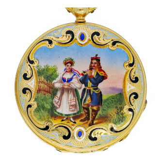 Swiss unique gold miniature Lépine for the Polish market Circa 1846