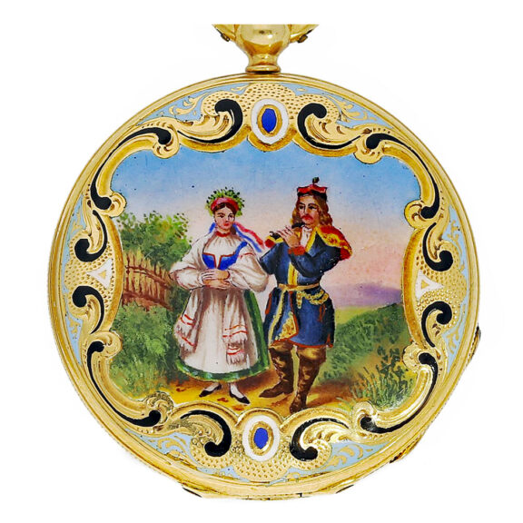 Swiss unique gold miniature Lépine for the Polish market Circa 1846 Swiss unique gold miniature Lépine for the Polish market Circa 1846