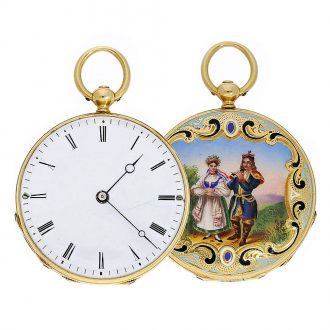 Swiss gold miniature Lépine for the Polish market Circa 1846