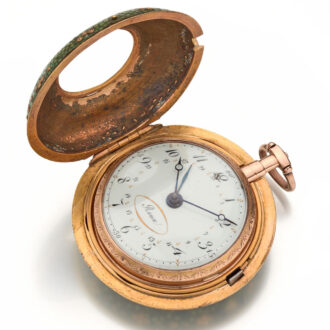 Fine Swiss gold trip repeater with self strike and date Circa 1800