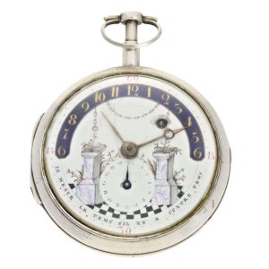 Rare French silver pocket watch with inscription Circa 1800