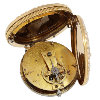 The coin edge and full plate movement with cylinder escapement The coin edge and full plate movement with cylinder escapement