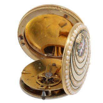 The coin edge and full plate movement with cylinder escapement The coin edge and full plate movement with cylinder escapement