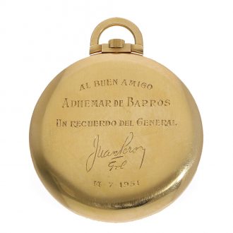 Swiss 18 carat gold lever watch with two colour dial Circa 1949