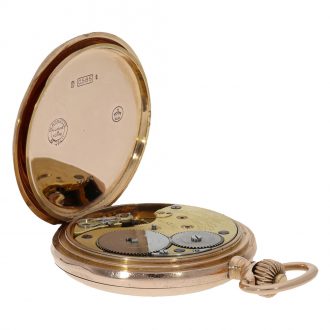German 14 carat gold full hunter case watch with original box Circa 1899