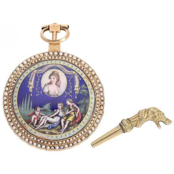 German very fine enamel painted virgule watch Circa 1810 German very fine enamel painted virgule watch Circa 1810