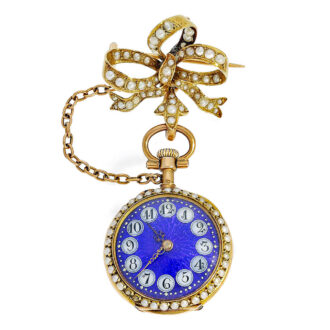 Swiss LeCoultre ladies watch with pearls and diamonds Circa 1900