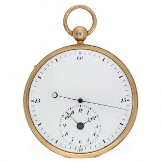 Technically interesting probably Swiss 18 Carat gold watch Circa 1820