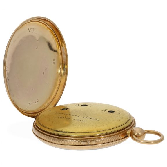 Technically interesting probably Swiss 18 Carat gold watch Circa 1820 Technically interesting probably Swiss 18 Carat gold watch Circa 1820