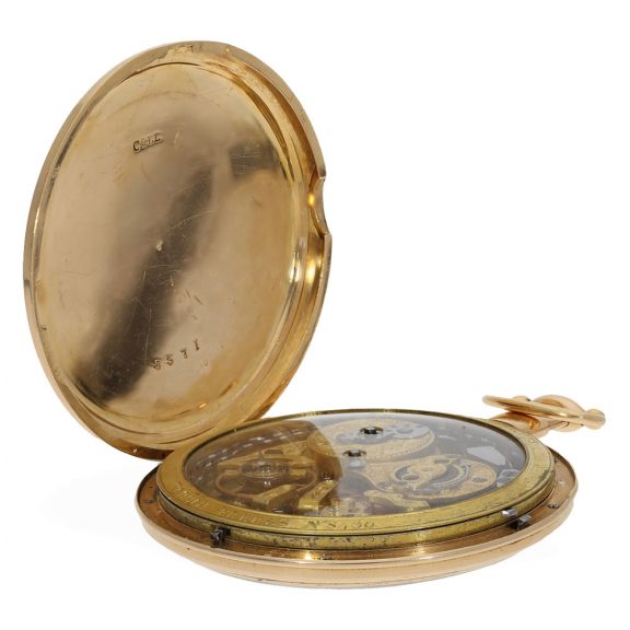 Swiss 18 Carat red gold large skeleton cylinder watch Circa 1820 Swiss 18 Carat red gold large skeleton cylinder watch Circa 1820