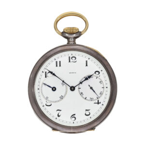 Swiss silver observatory deck watch with power reserve Circa 1896