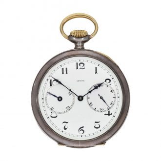 Swiss silver observatory deck watch with power reserve Circa 1896