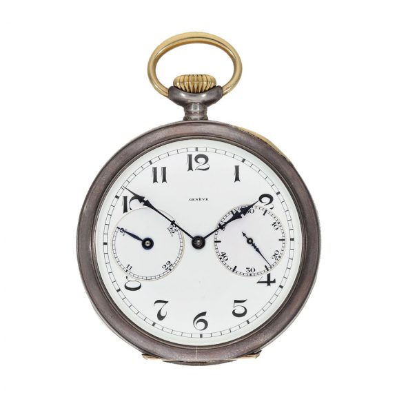 Swiss silver observatory deck watch with power reserve Circa 1896