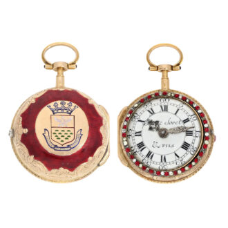 Swiss 18K gold enamel verge with jewels Circa 1760 Swiss 18K gold enamel verge with jewels Circa 1760