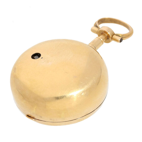 Swiss 18K gold enamel verge with jewels Circa 1760 Swiss 18K gold enamel verge with jewels Circa 1760