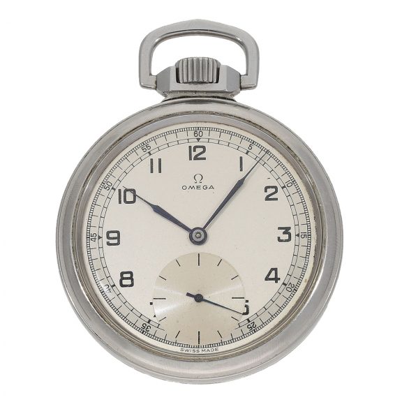 Swiss stainless steel waterproof pocket watch Circa 1950