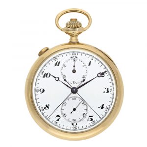 Swiss 18 carat gold split seconds chronograph Circa 1920