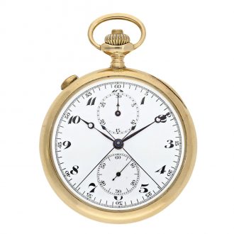 Swiss 18 carat gold split seconds chronograph Circa 1920