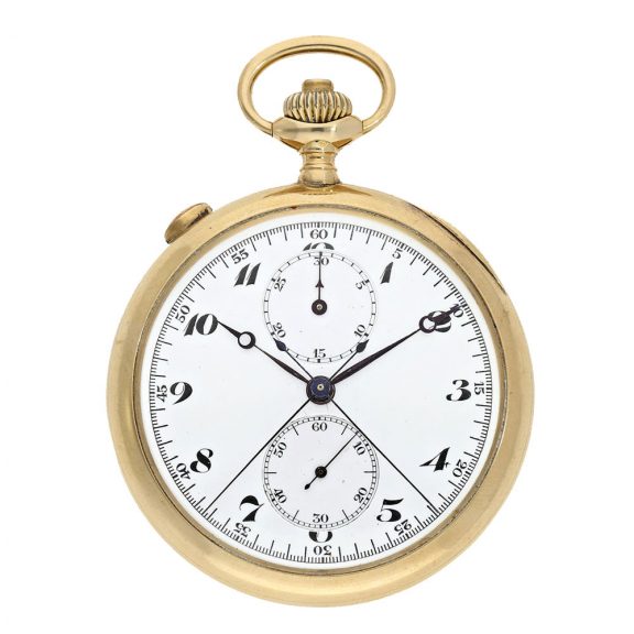 Swiss 18 carat gold split seconds chronograph Circa 1920