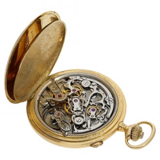 Swiss 18 carat gold split seconds chronograph Circa 1920